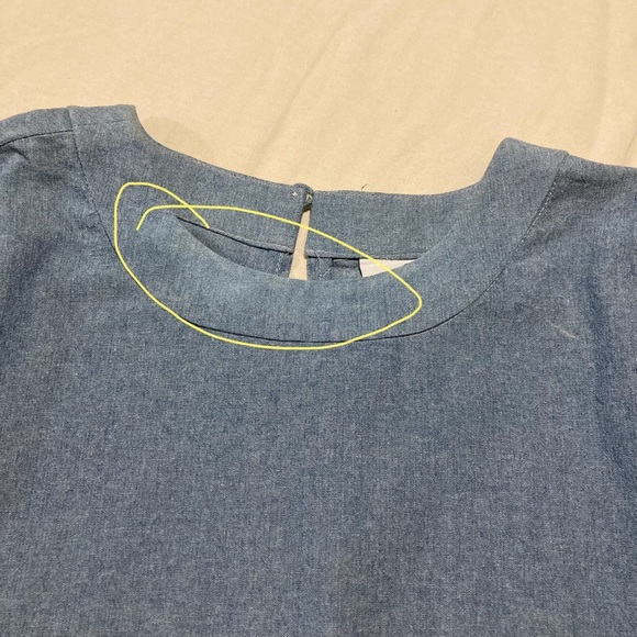 LaRoque Betty B Top Chambray Denim Peplum - Picture 10 of 11